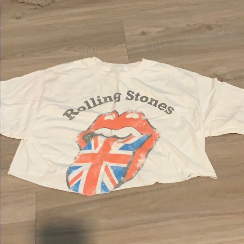 rolling stones cropped t shirt